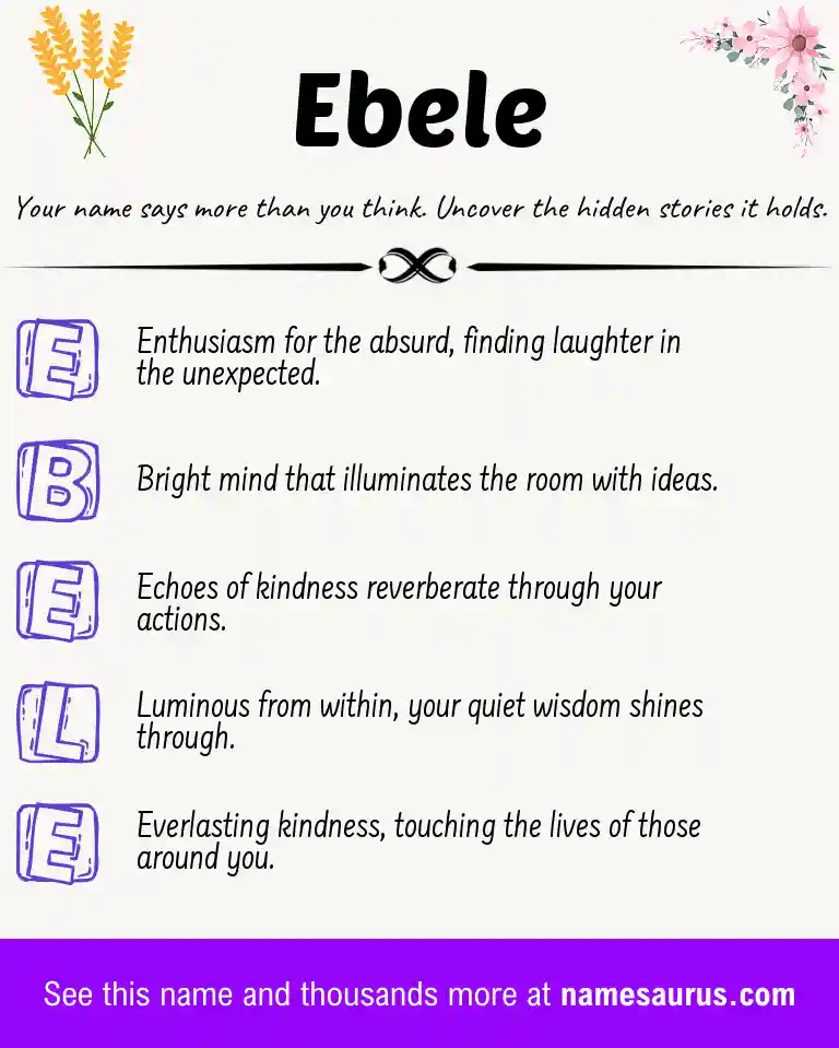 Acrostic poem about Ebele.