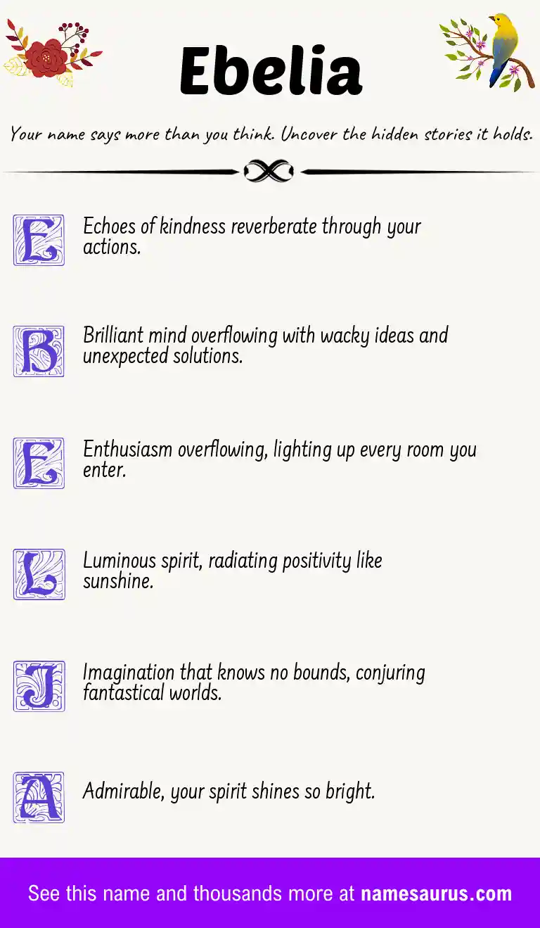 Acrostic poem about Ebelia.