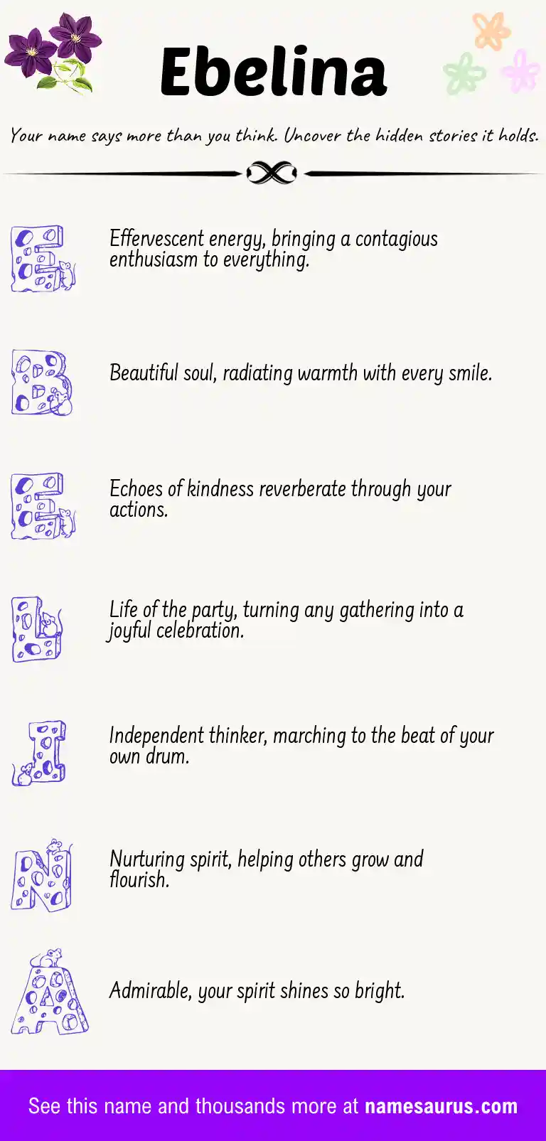Acrostic poem about Ebelina.