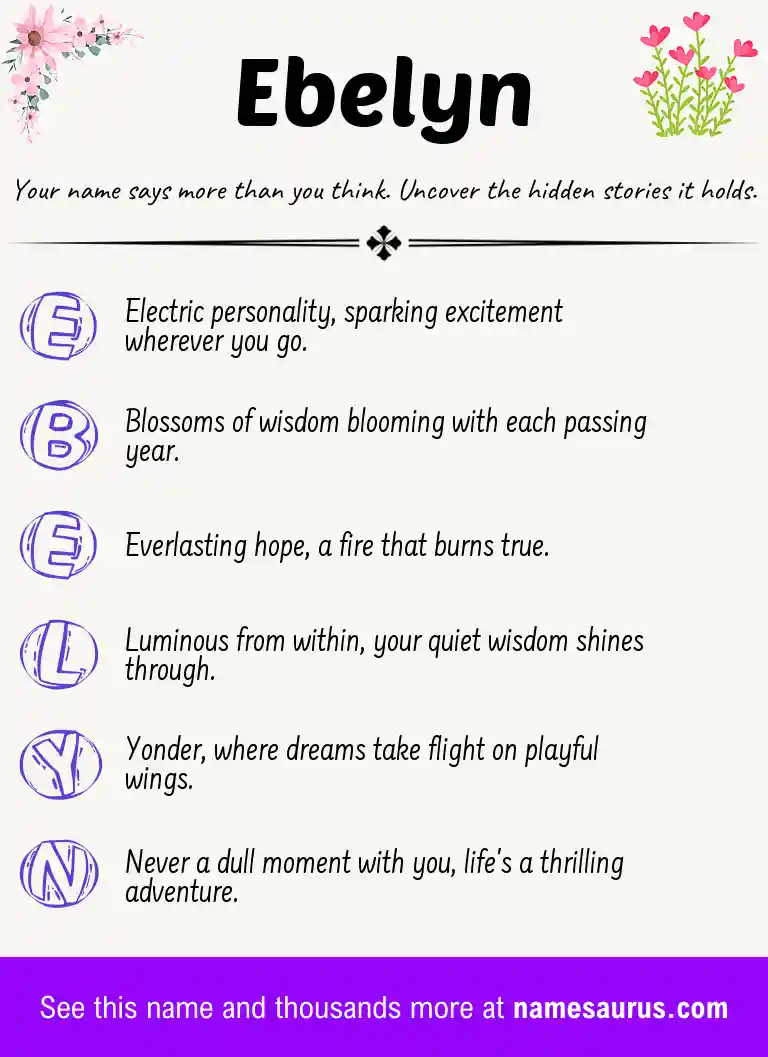 Acrostic poem about Ebelyn.