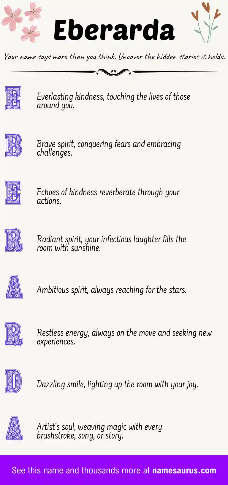 Acrostic poem about Eberarda.