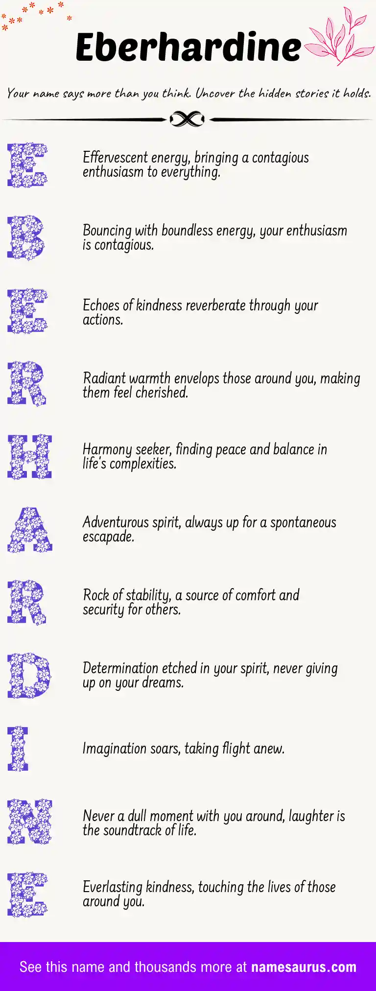 Acrostic poem about Eberhardine.