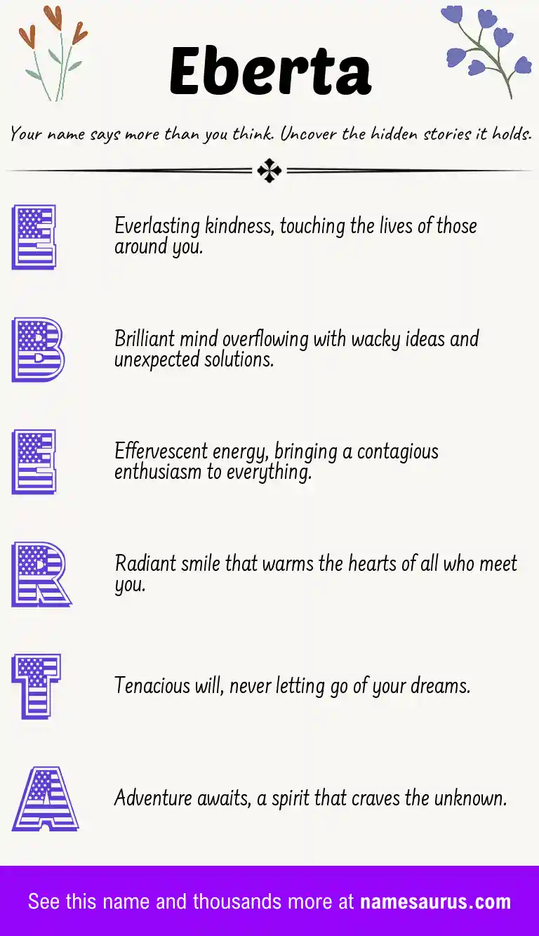 Acrostic poem about Eberta.