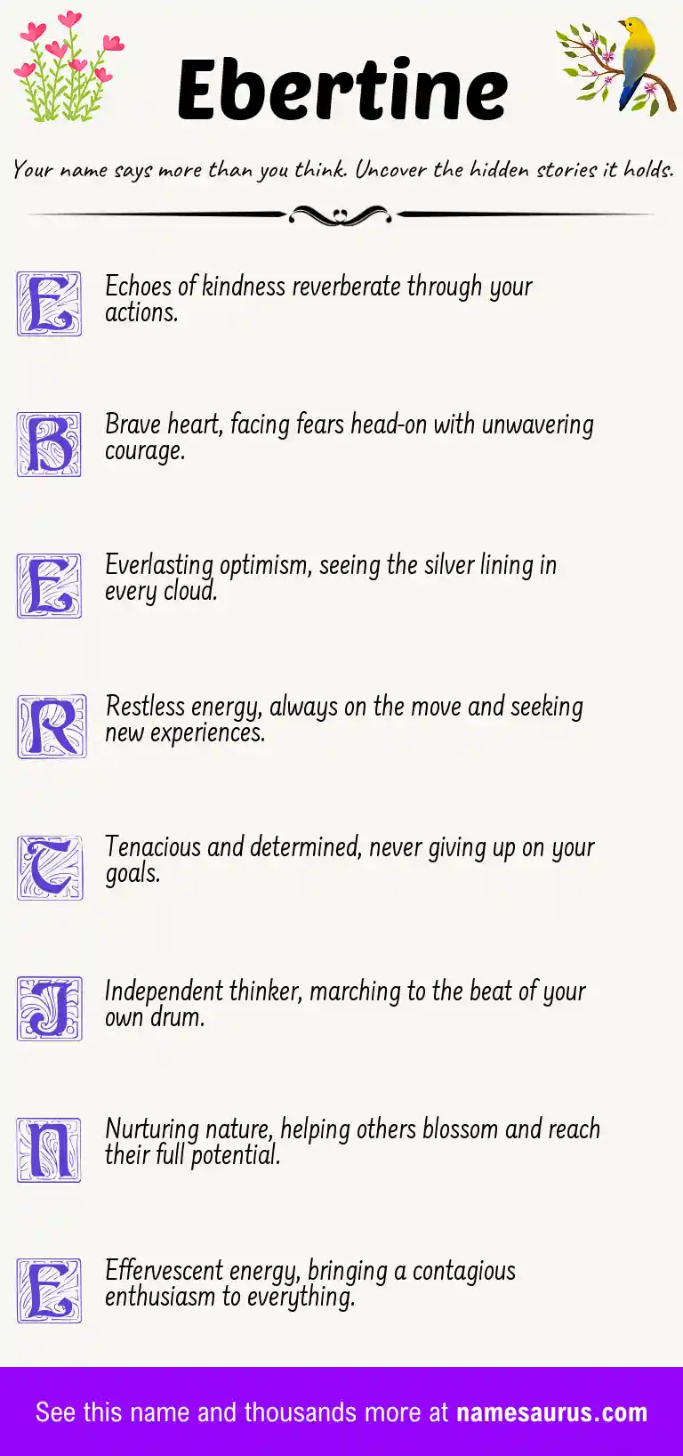 Acrostic poem about Ebertine.