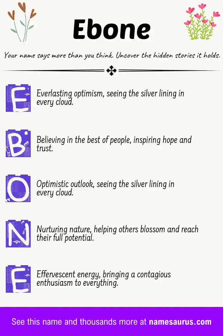 Acrostic poem about Ebone.