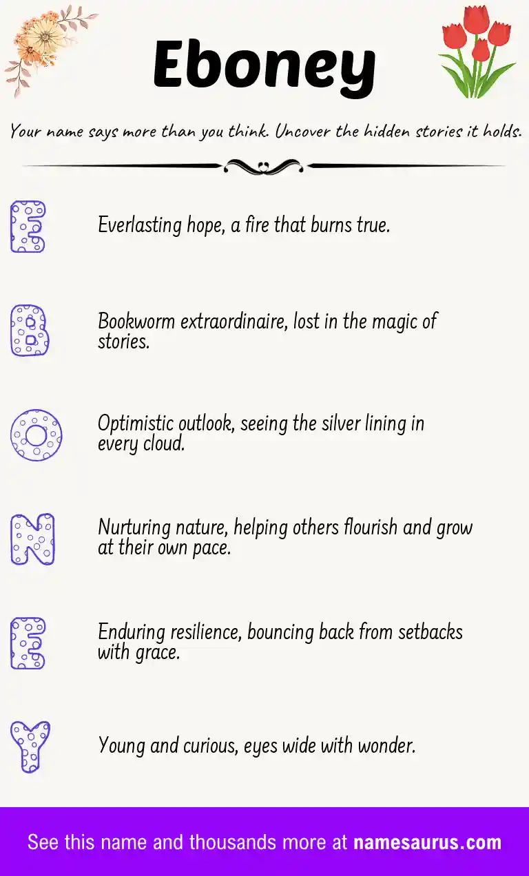 Acrostic poem about Eboney.
