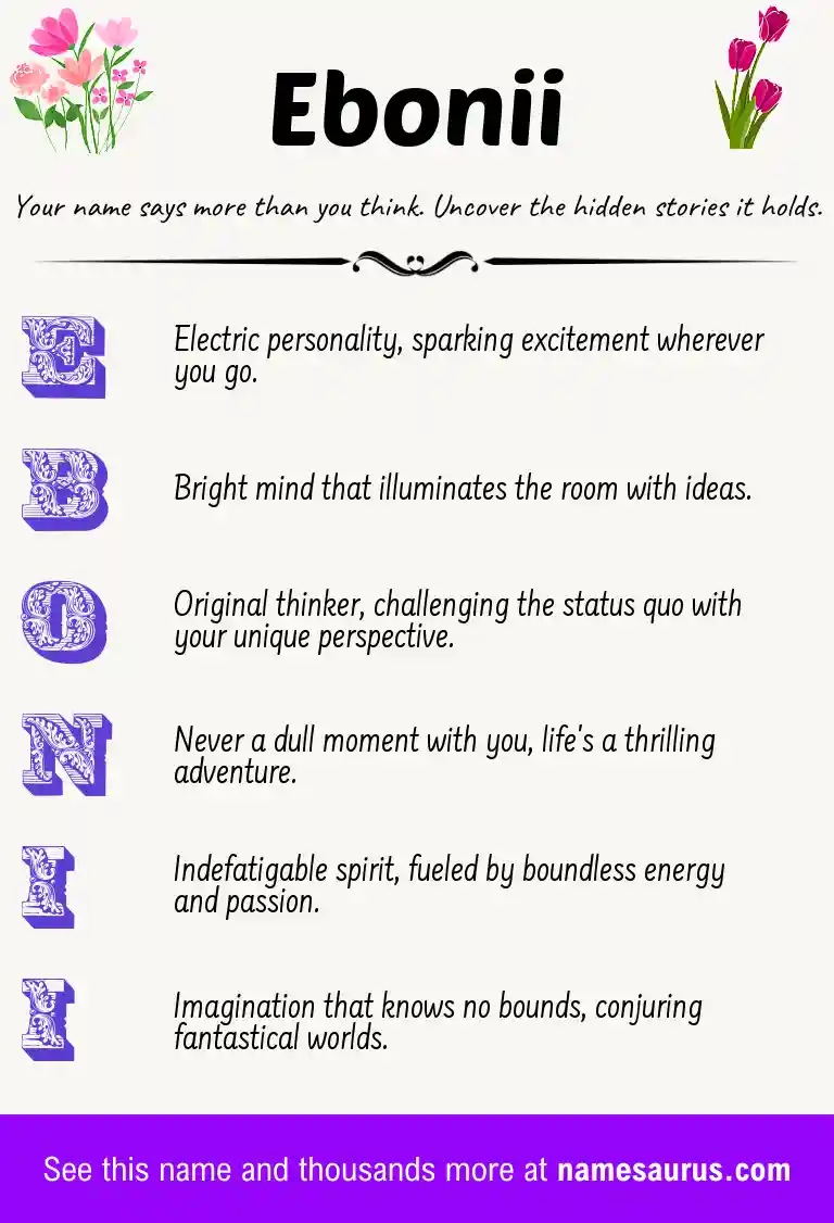 Acrostic poem about Ebonii.