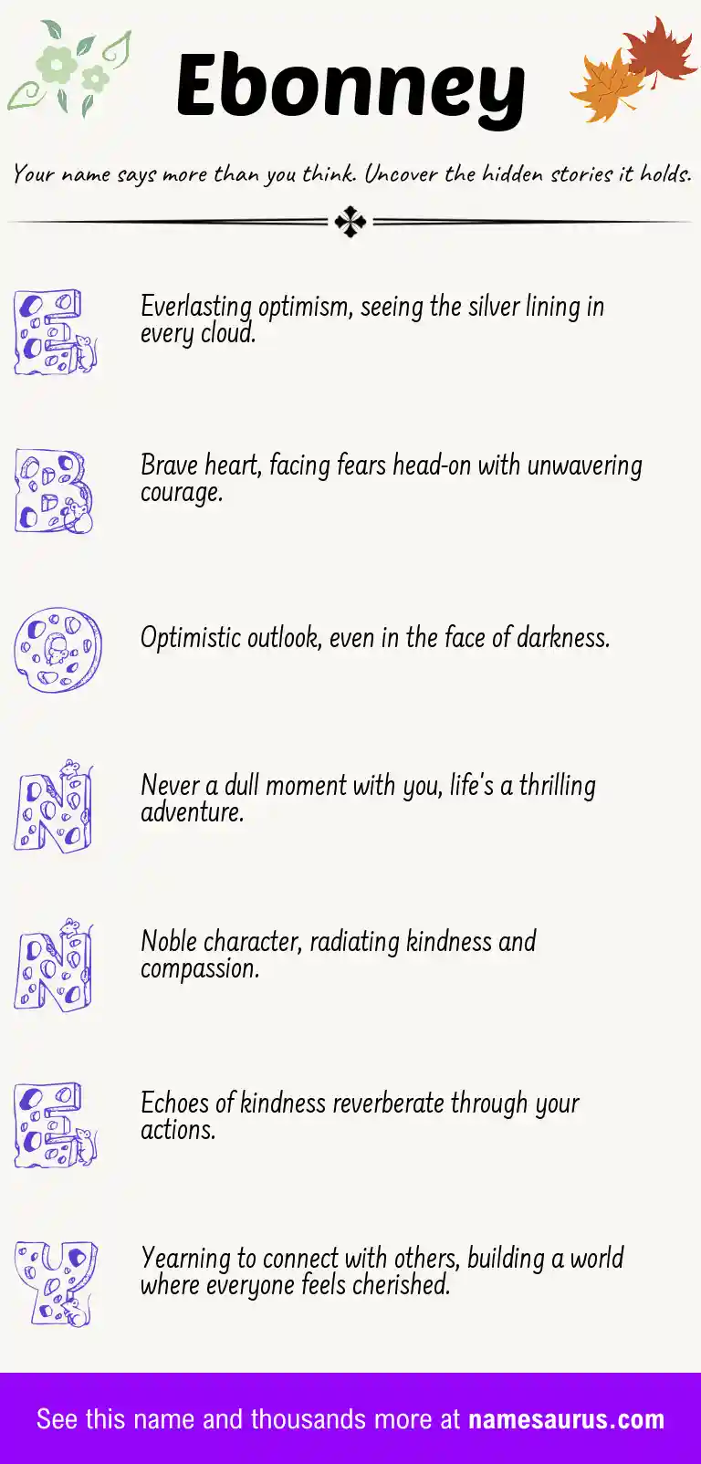 Acrostic poem about Ebonney.