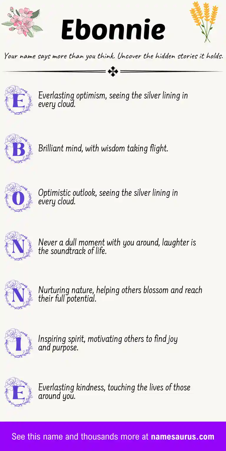 Acrostic poem about Ebonnie.