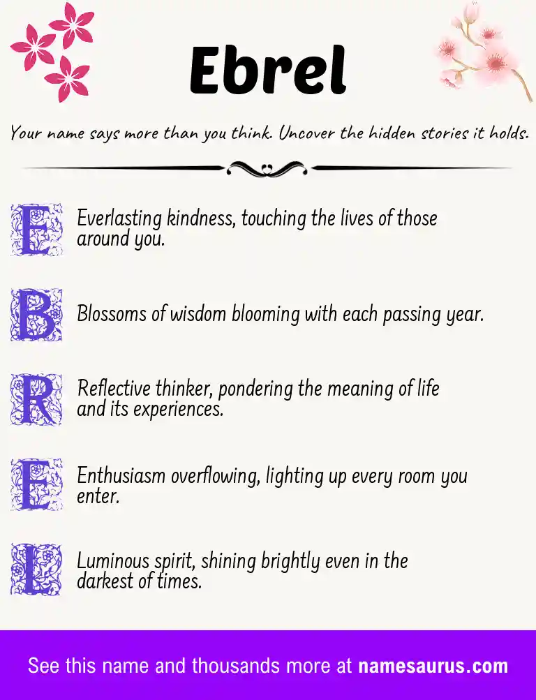 Acrostic poem about Ebrel.
