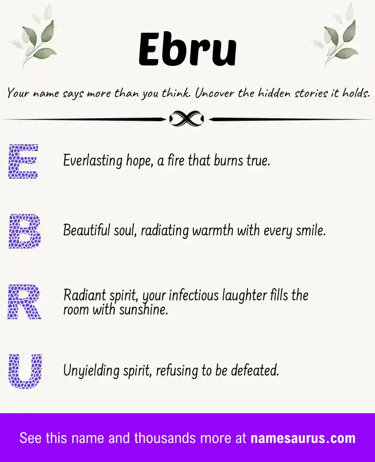 Acrostic poem about Ebru.