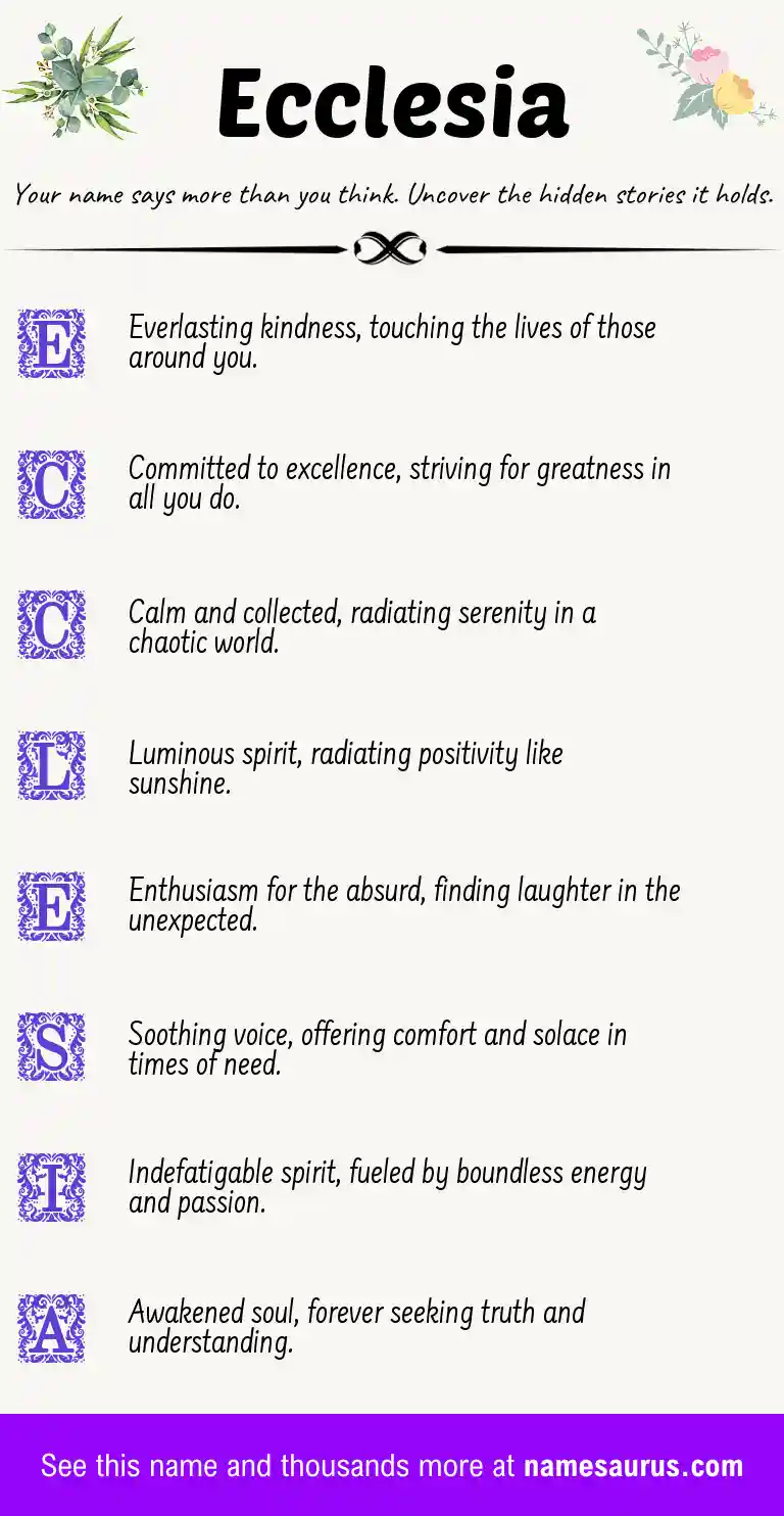 Acrostic poem about Ecclesia.