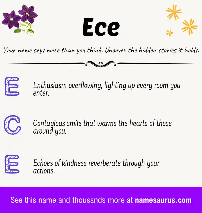 Acrostic poem about Ece.