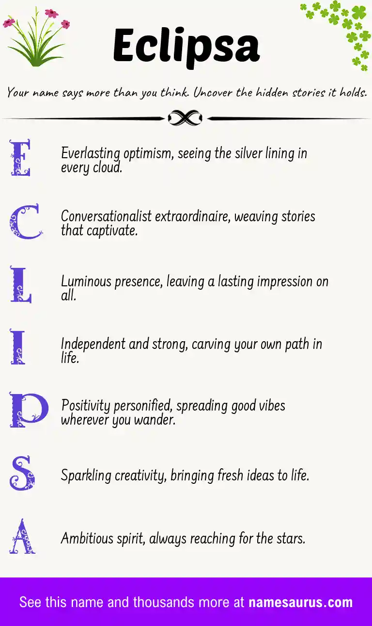 Acrostic poem about Eclipsa.