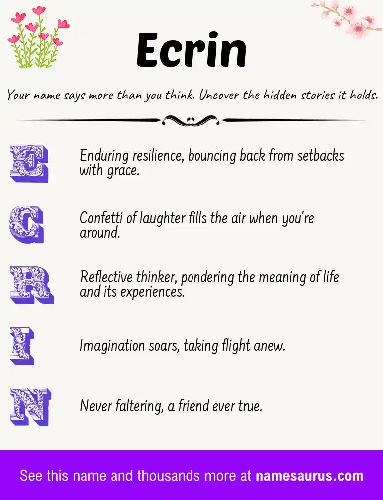 Acrostic poem about Ecrin.