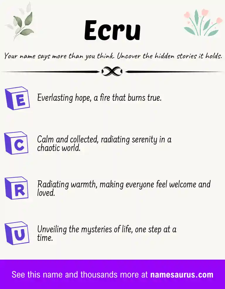 Acrostic poem about Ecru.