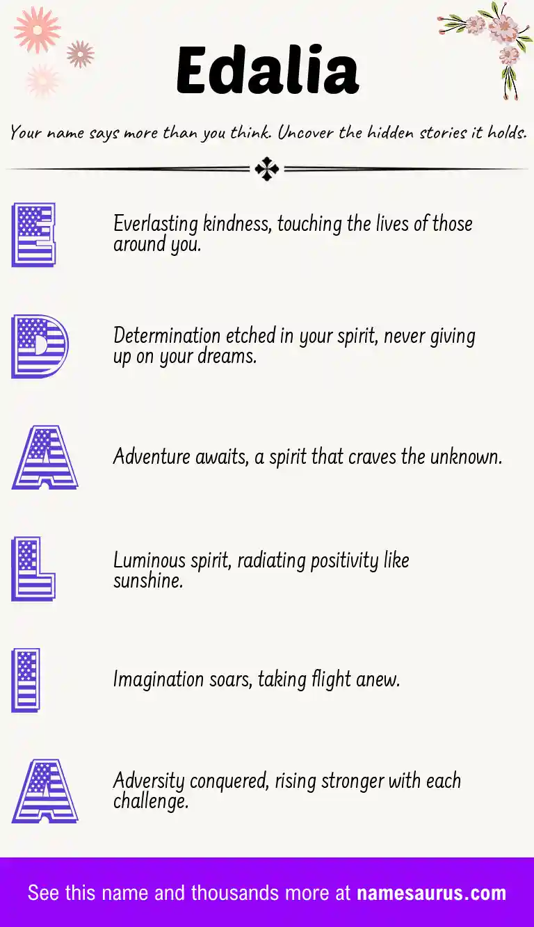 Acrostic poem about Edalia.