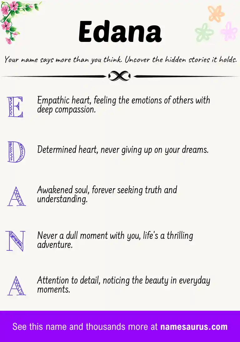 Acrostic poem about Edana.