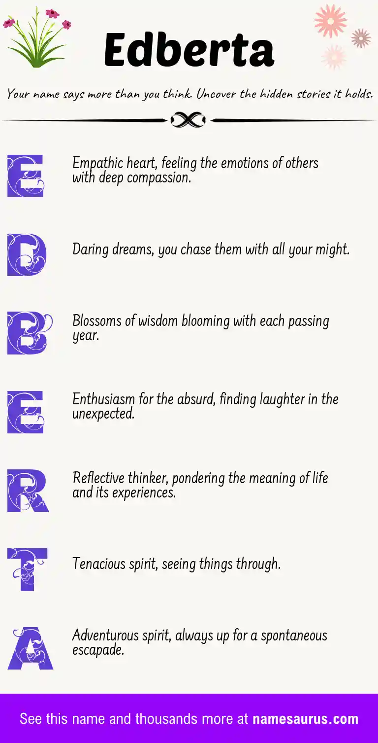 Acrostic poem about Edberta.