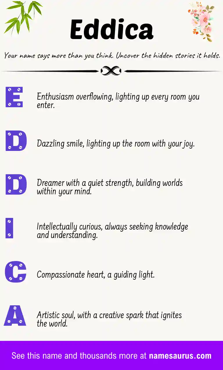Acrostic poem about Eddica.