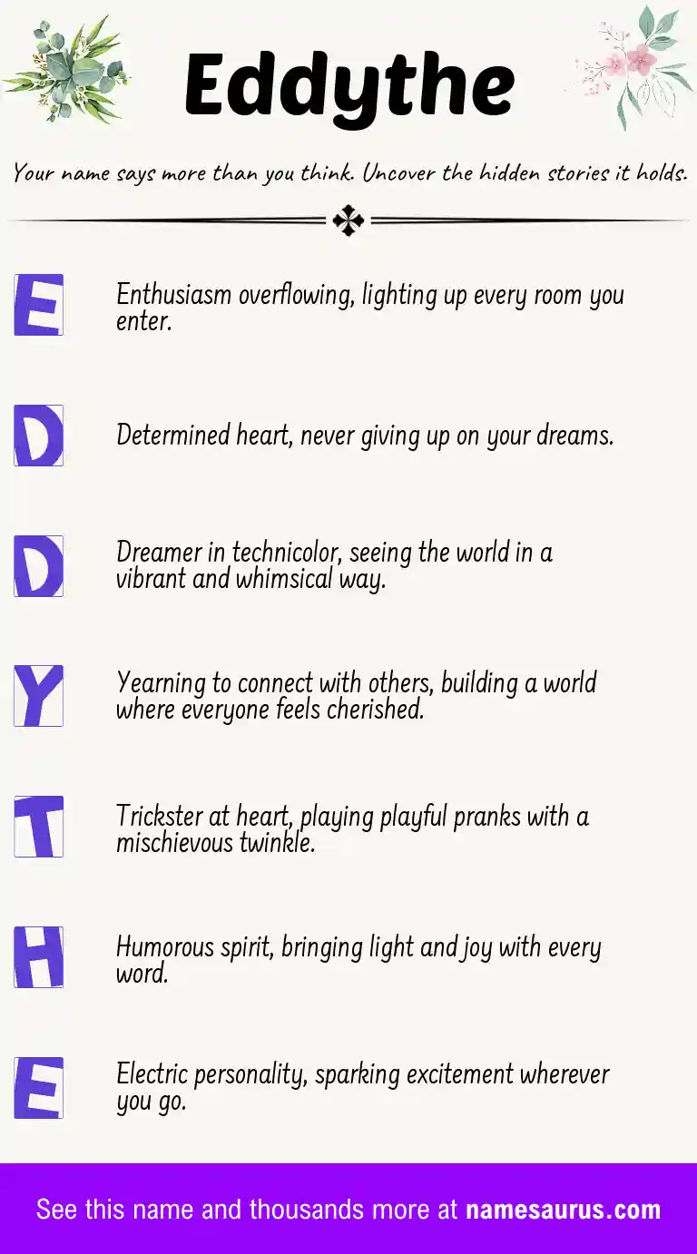 Acrostic poem about Eddythe.