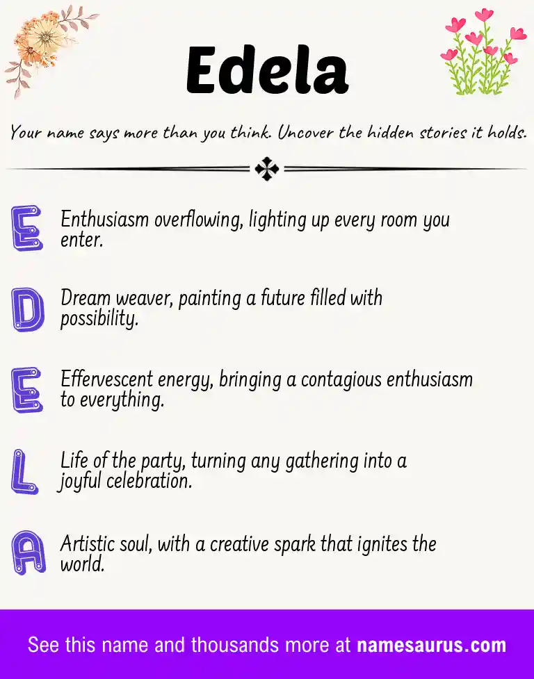 Acrostic poem about Edela.