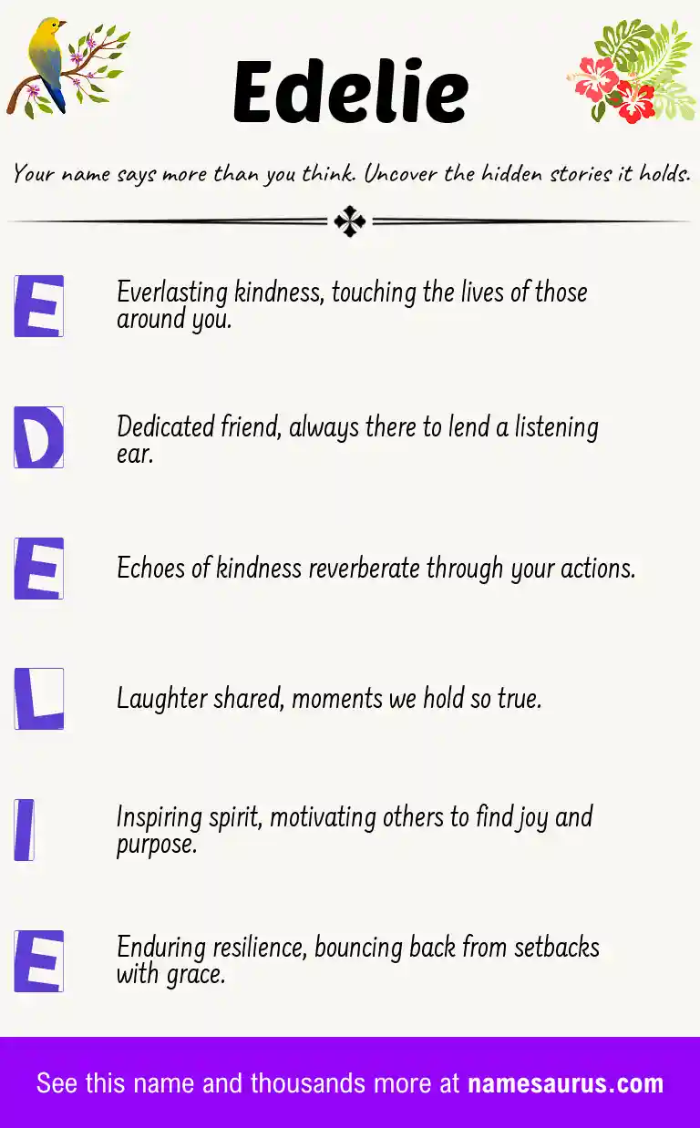 Acrostic poem about Edelie.