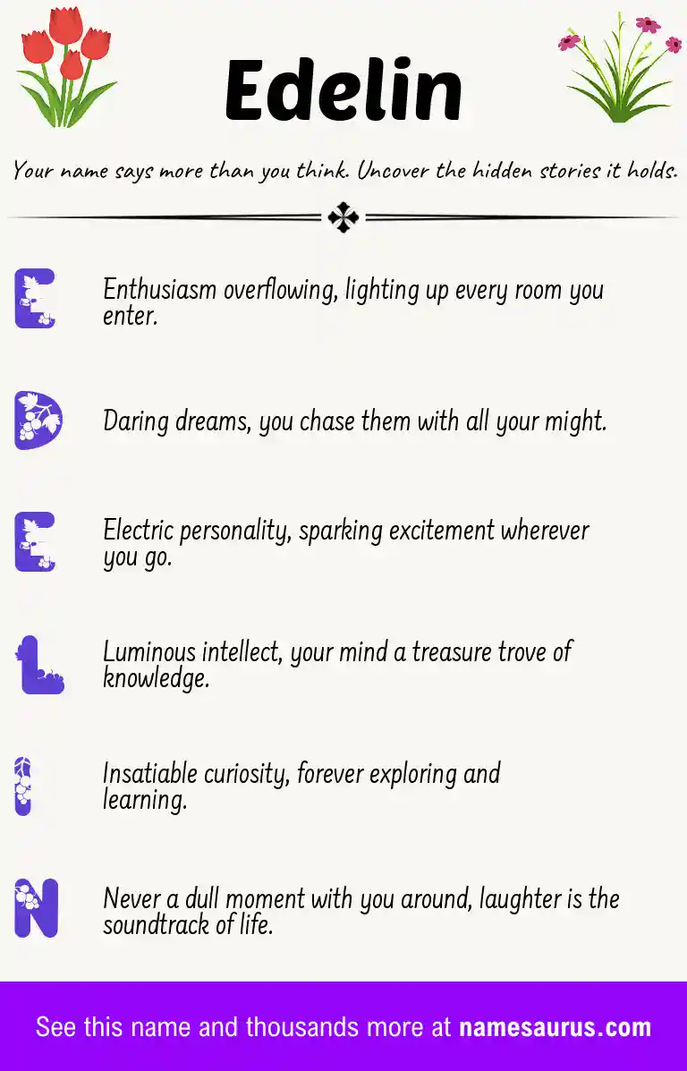 Acrostic poem about Edelin.