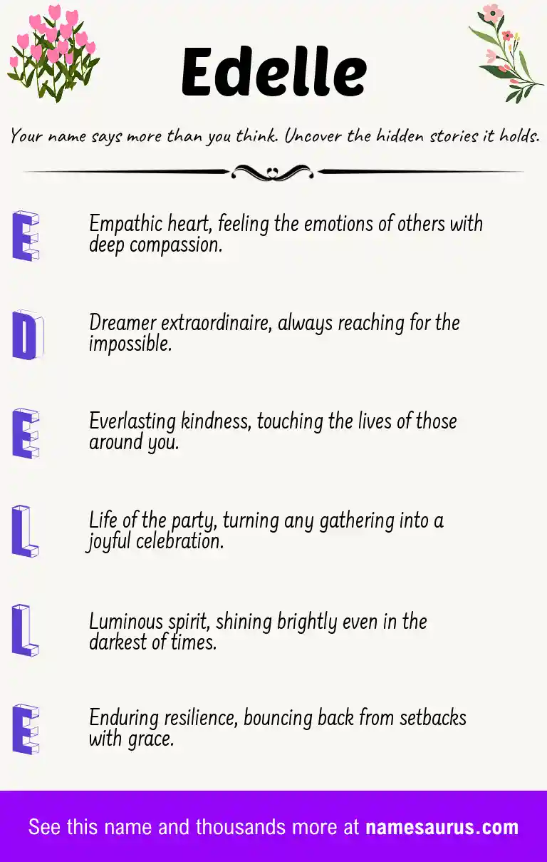 Acrostic poem about Edelle.