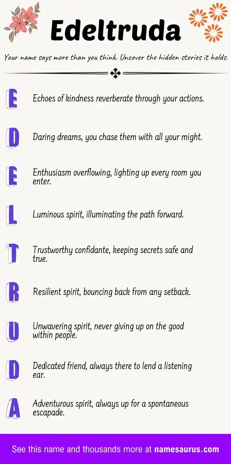 Acrostic poem about Edeltruda.