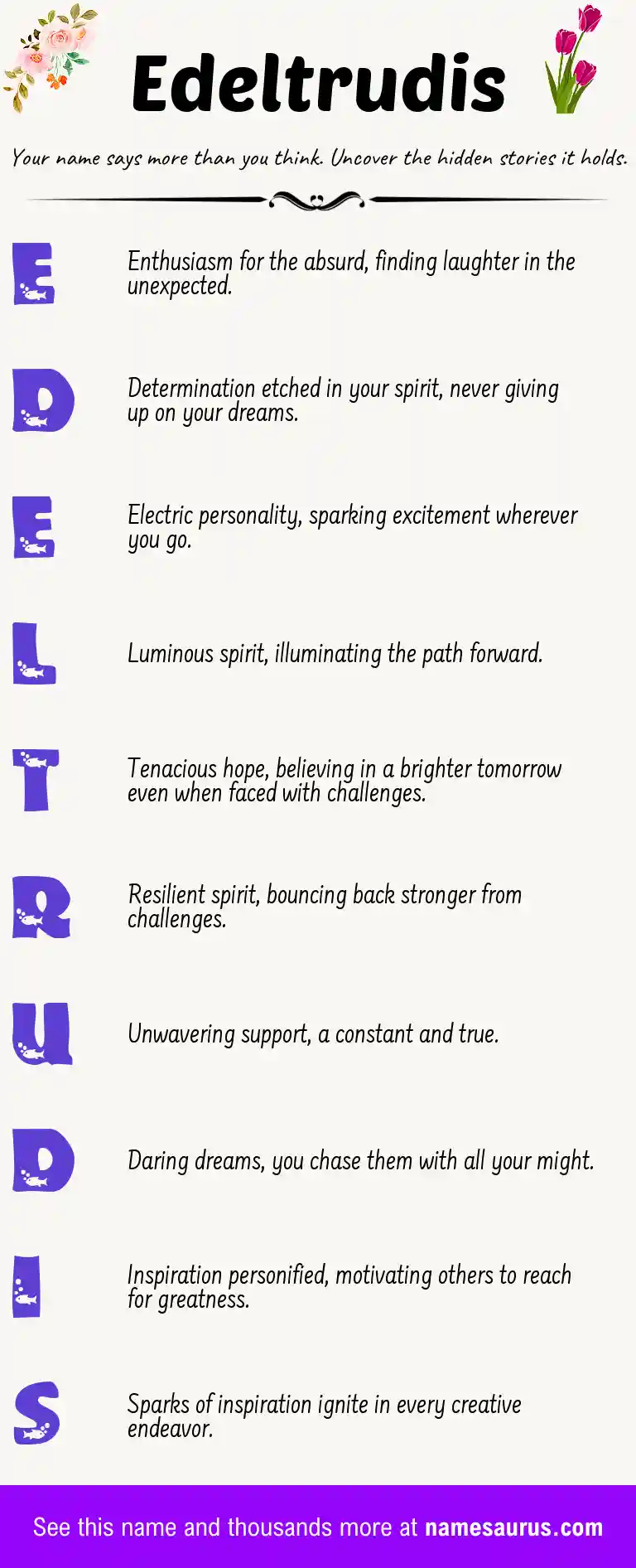 Acrostic poem about Edeltrudis.