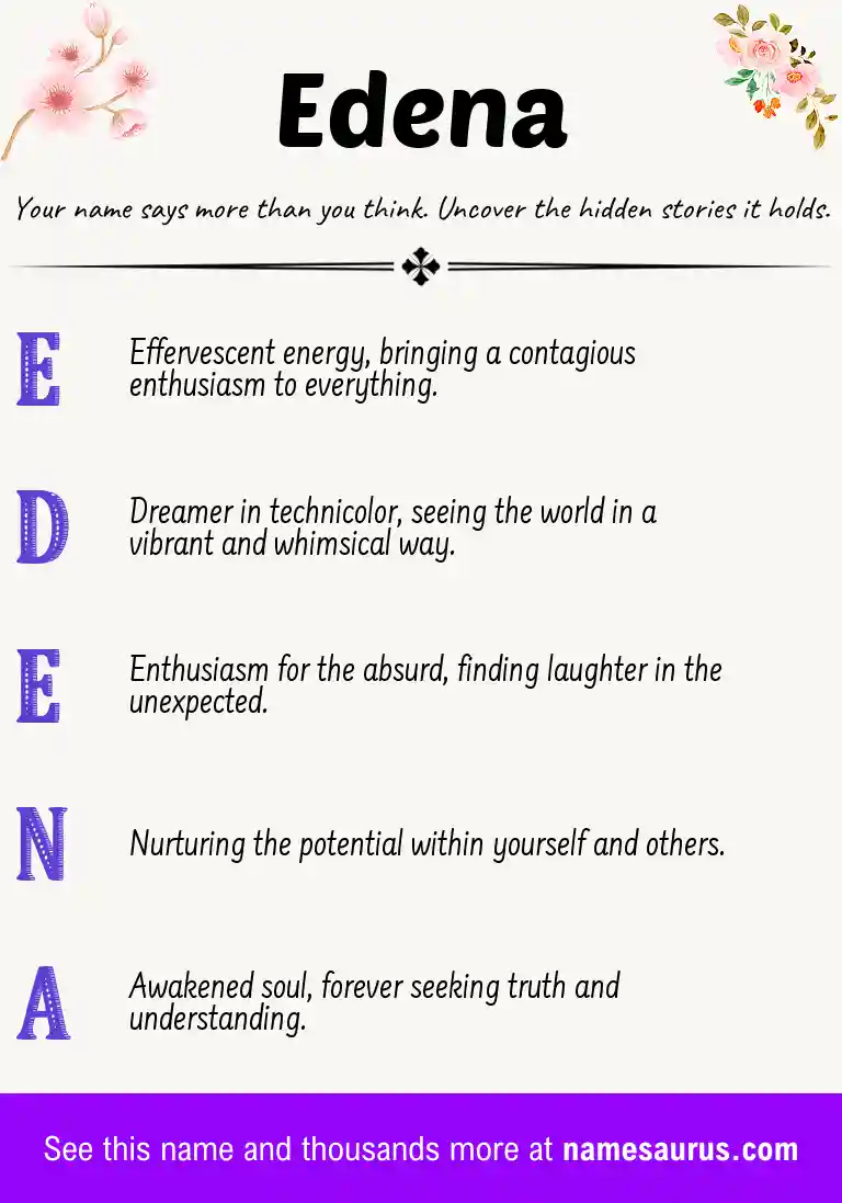 Acrostic poem about Edena.