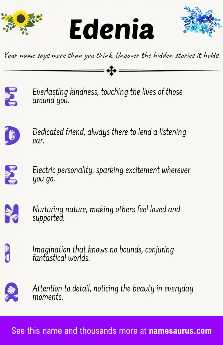 Acrostic poem about Edenia.