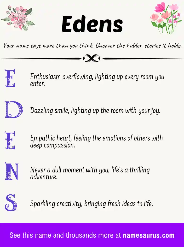 Acrostic poem about Edens.