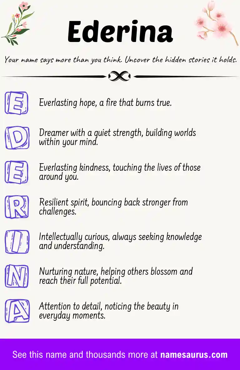 Acrostic poem about Ederina.