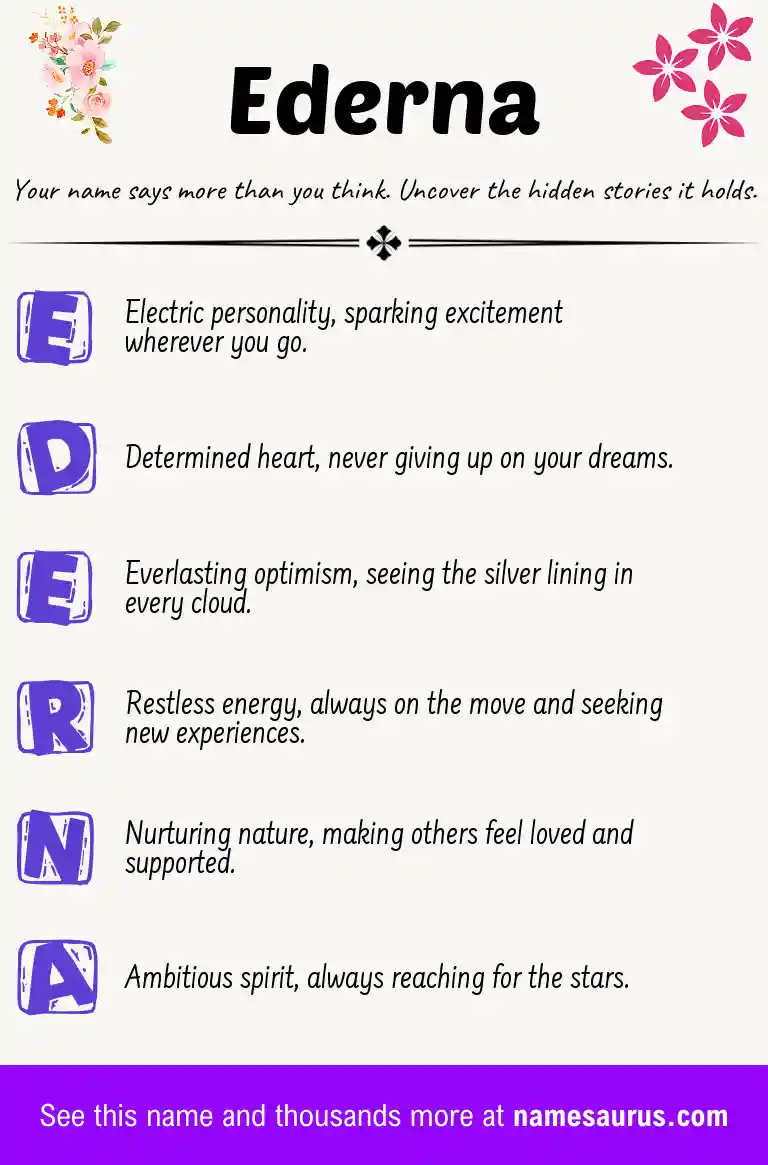 Acrostic poem about Ederna.