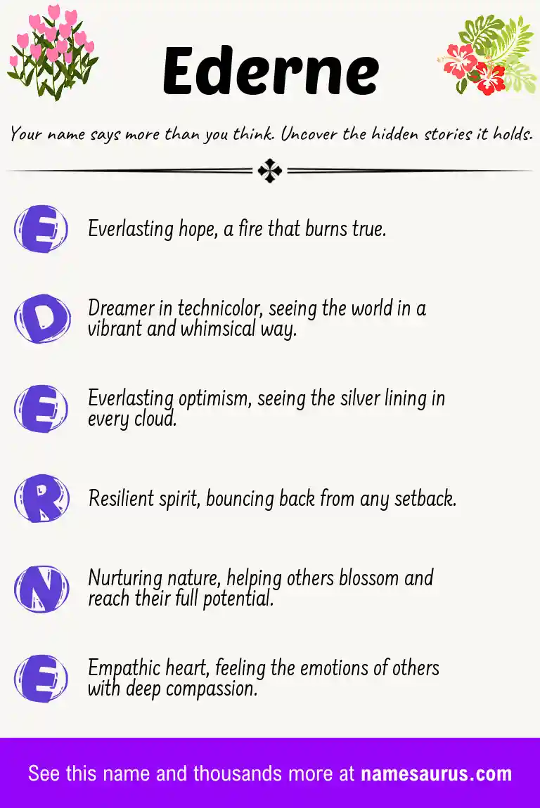 Acrostic poem about Ederne.