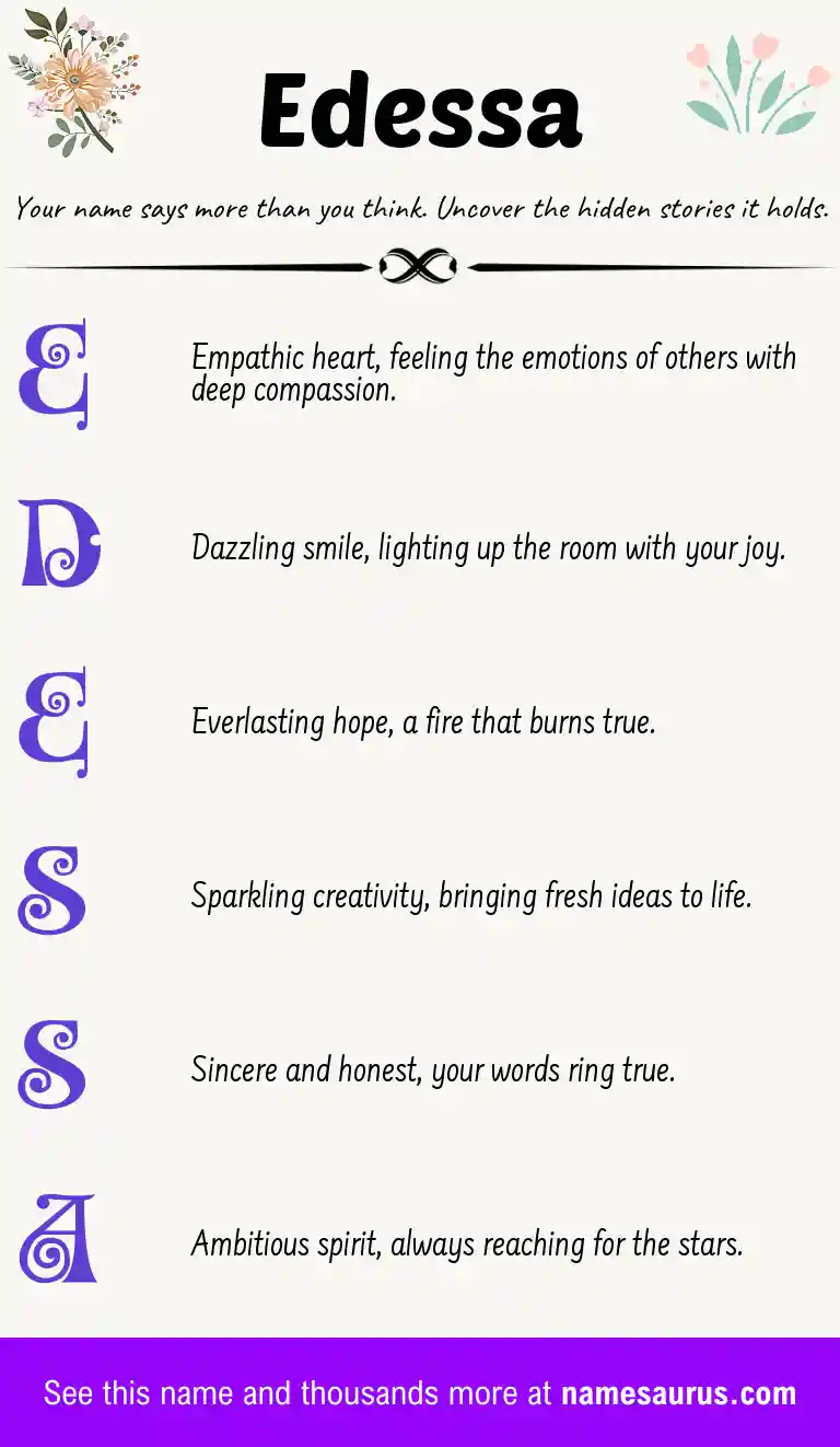 Acrostic poem about Edessa.