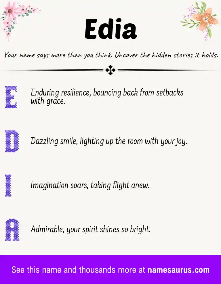 Acrostic poem about Edia.