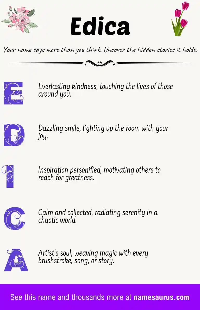 Acrostic poem about Edica.
