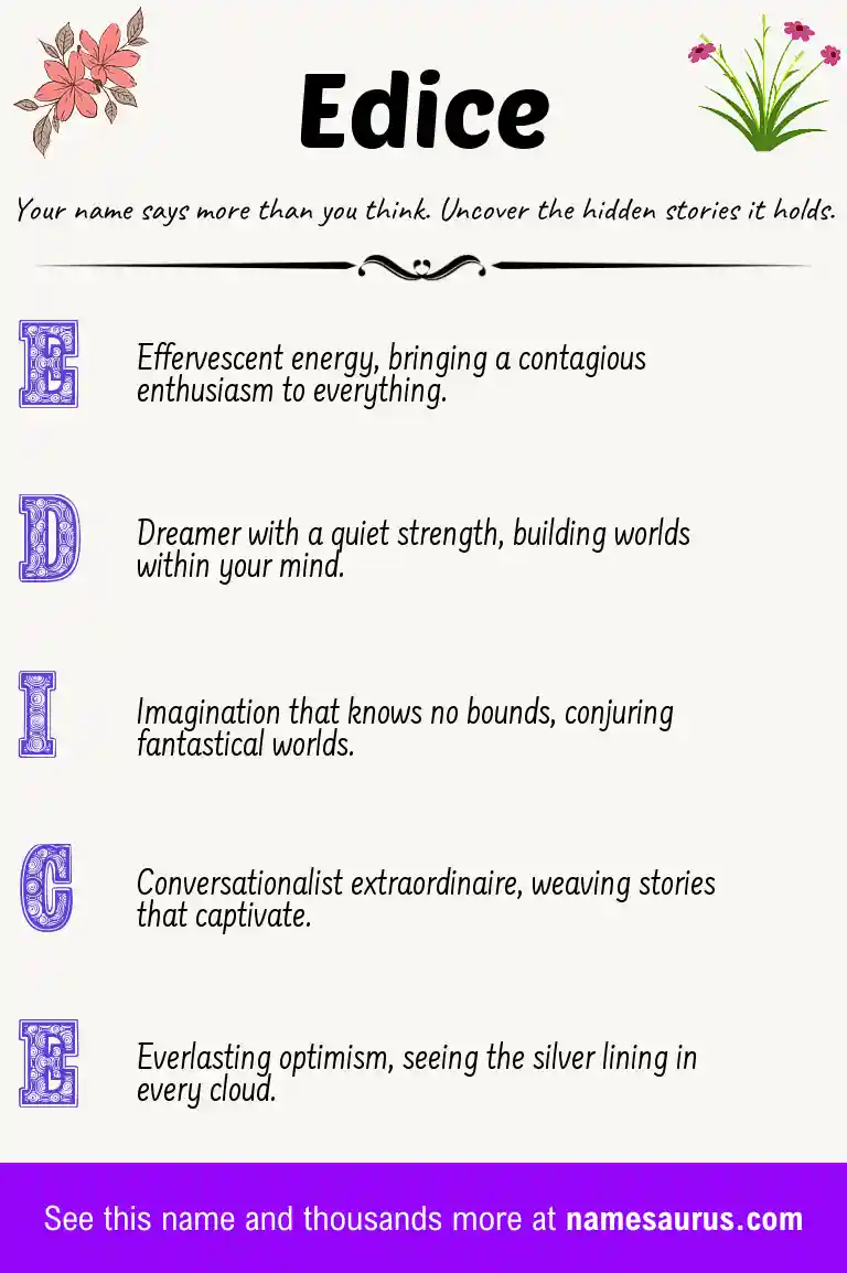 Acrostic poem about Edice.