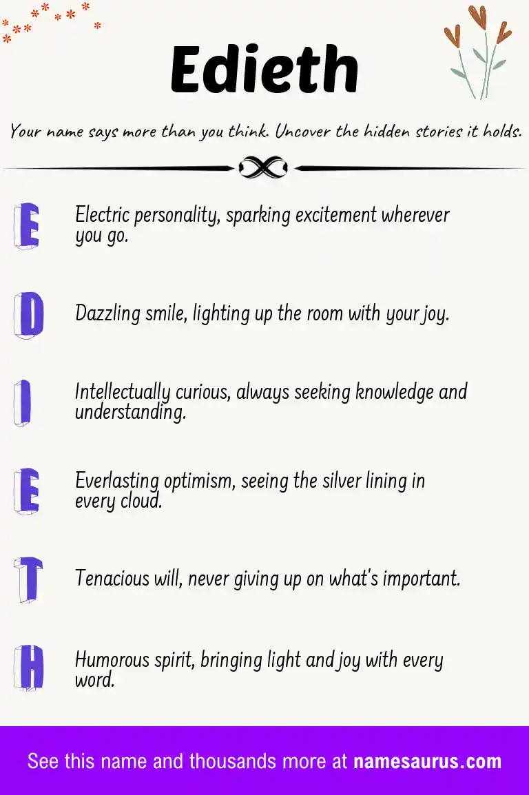 Acrostic poem about Edieth.