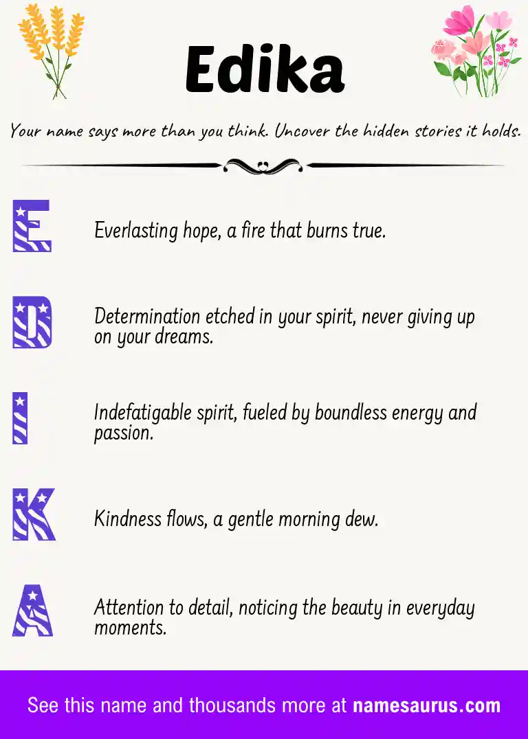 Acrostic poem about Edika.