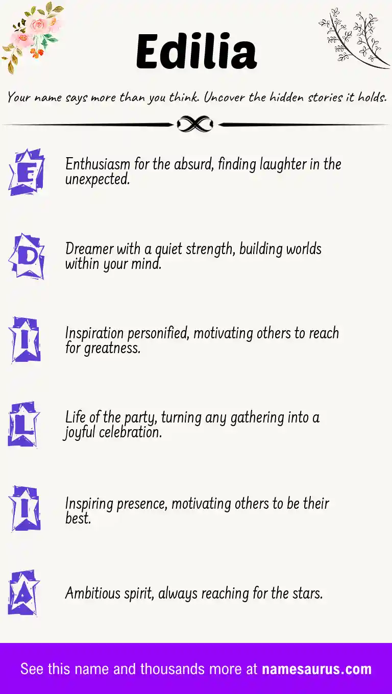 Acrostic poem about Edilia.