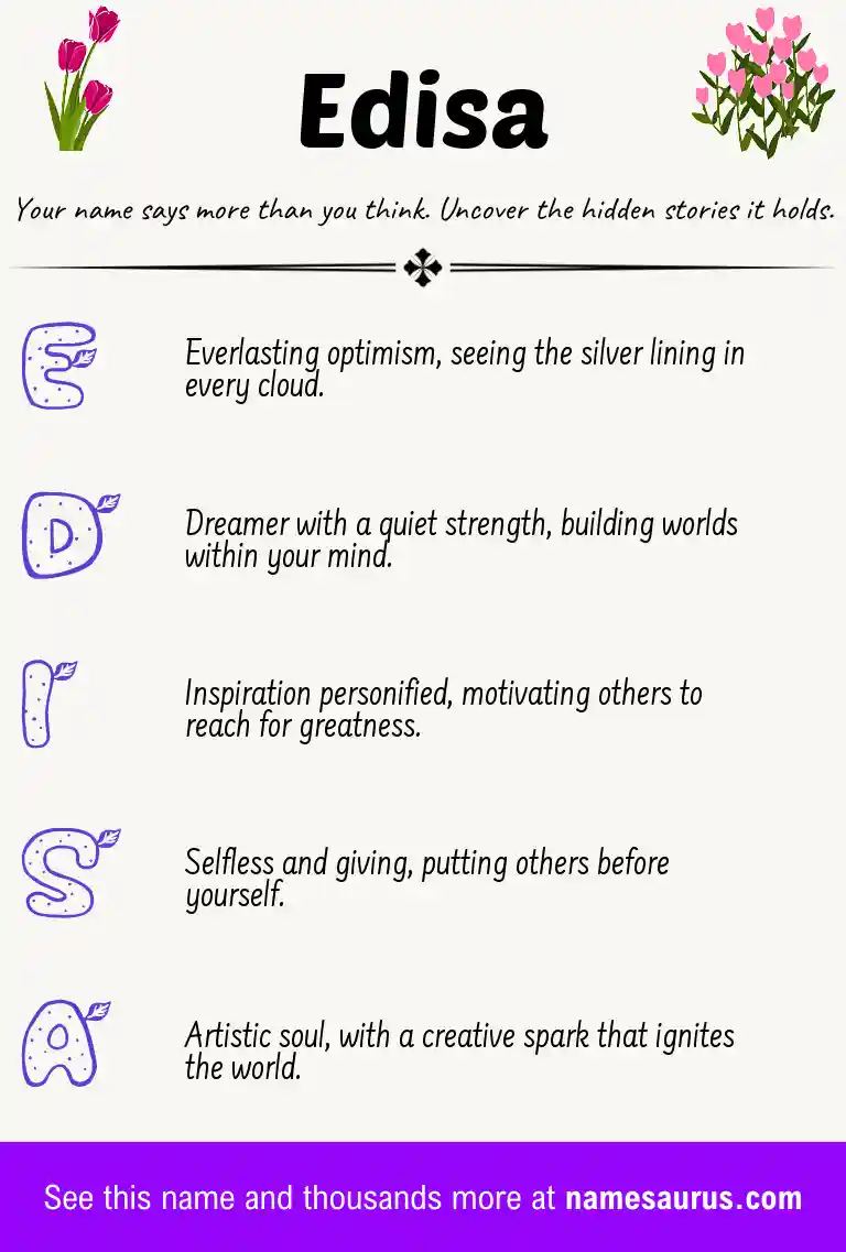 Acrostic poem about Edisa.
