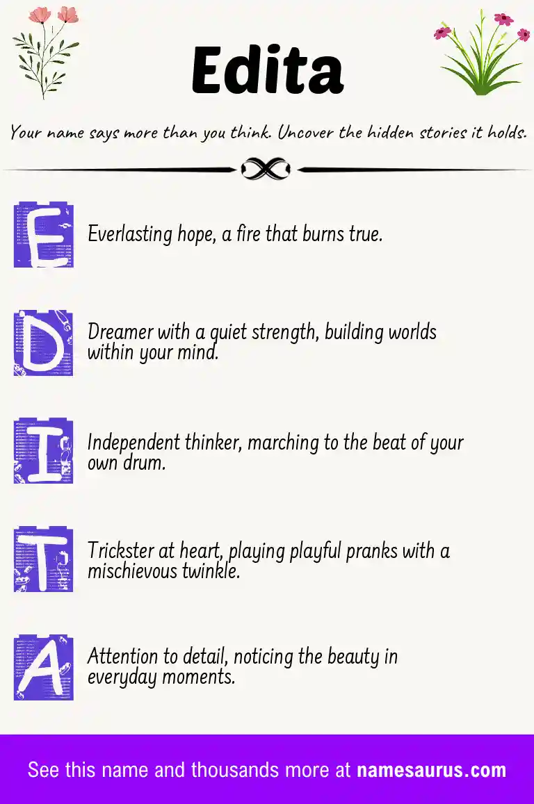 Acrostic poem about Edita.