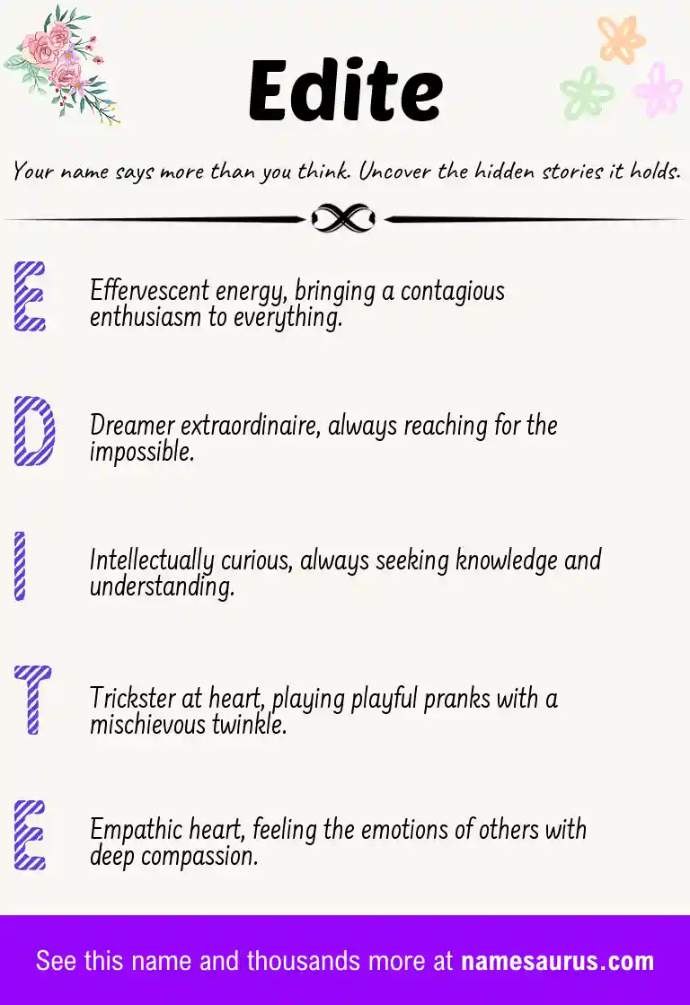 Acrostic poem about Edite.
