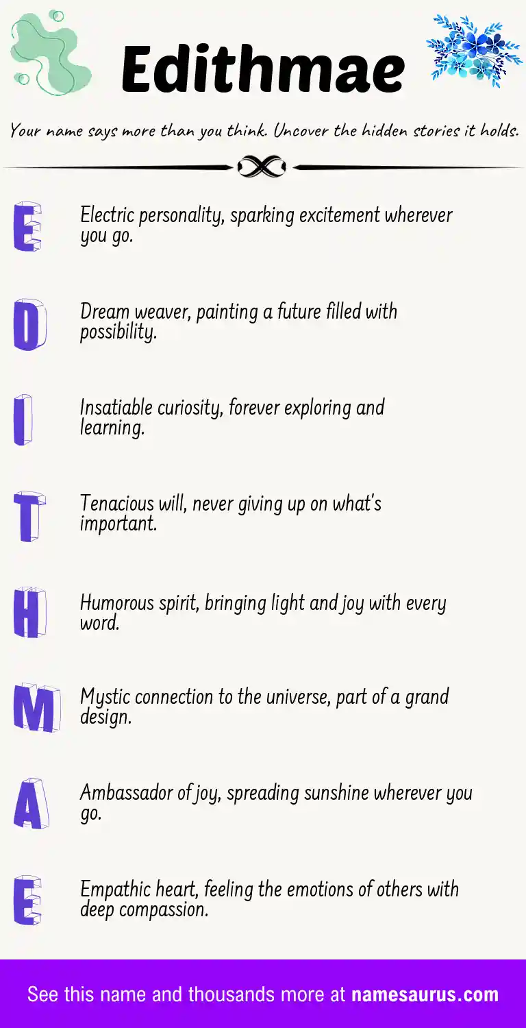 Acrostic poem about Edithmae.