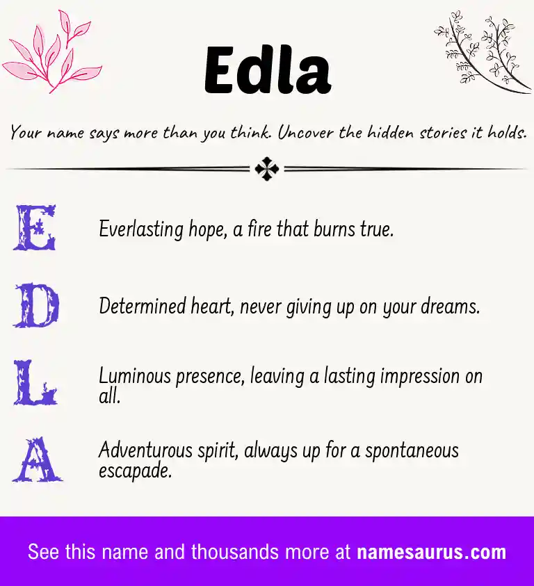 Acrostic poem about Edla.