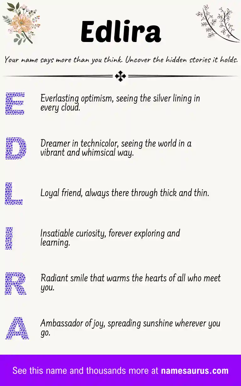 Acrostic poem about Edlira.